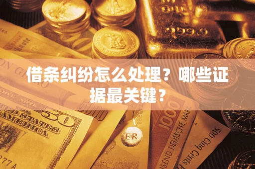 武汉借条纠纷怎么处理？哪些证据最关键？