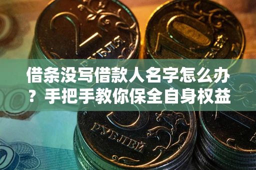 武汉借条没写借款人名字怎么办？手把手教你保全自身权益
