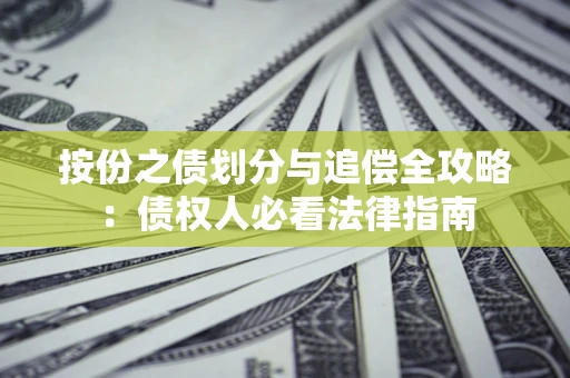 武汉按份之债划分与追偿全攻略：债权人必看法律指南