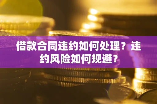 武汉借款合同违约如何处理？违约风险如何规避？