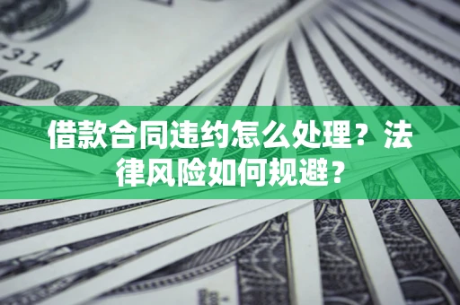 武汉借款合同违约怎么处理？法律风险如何规避？