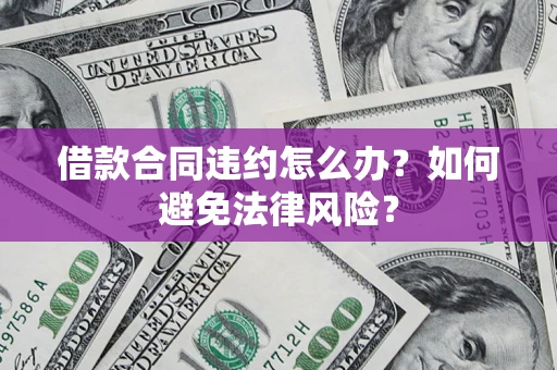 武汉借款合同违约怎么办？如何避免法律风险？