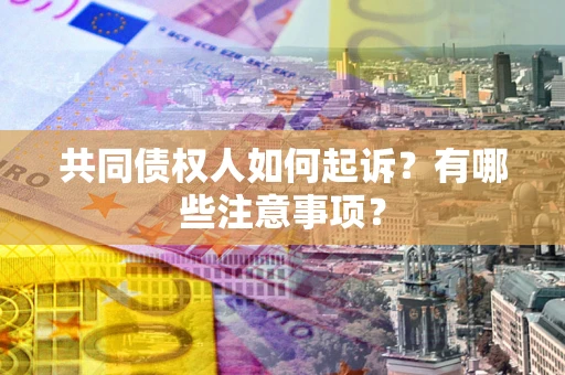 武汉共同债权人如何起诉？有哪些注意事项？